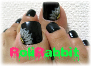 ☆Flower Black Nail（Foot）Part1☆