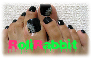 ☆Flower Black Nail（Foot）Part2☆