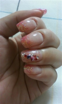 ピンクゴールドラメ