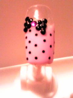 パープルピンク×ドット＆リボン