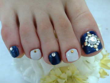 マリン風　フットネイル