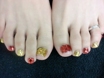 ゴールド×レッド　ＦｏｏｔＮａｉｌ