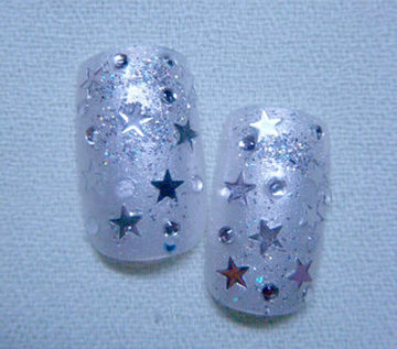 クリスマスネイル_ホワイトクリスマス_stars