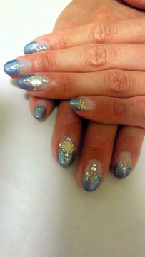 ブルーラメ モロッコネイル