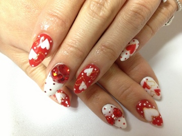 バレンタインネイル
