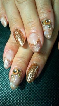 秋色マーブルMixNail