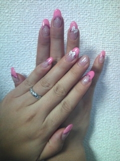 ピンクフレンチ＆リボン