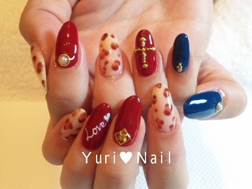 ﾎﾞﾙﾄﾞｰ×ﾈｲﾋﾞｰ豹柄★Nail.ｼﾞｪﾙ