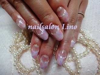 パステルタイダイジェルネイルフレンチ