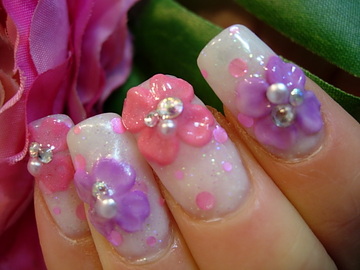 カラフルお花ネイル