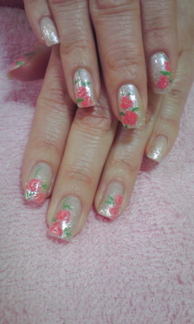 ペイント薔薇ネイル