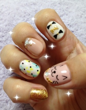 にゃんこパーティーネイル