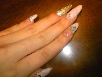 Shell×Pink Marble Nail