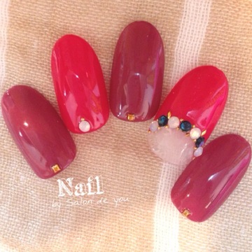 Red nail♡