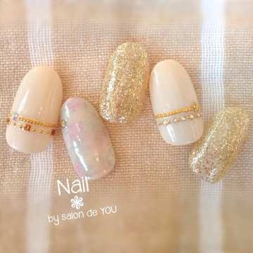 gold nail♡