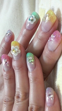 ☆５色カラーのラメグラデ☆