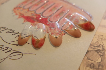 水彩フラワーフレンチネイル