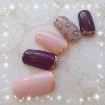 大人ボルドー×レオパードネイル☆