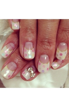 春ネイル♪パステルドットフレンチ♥