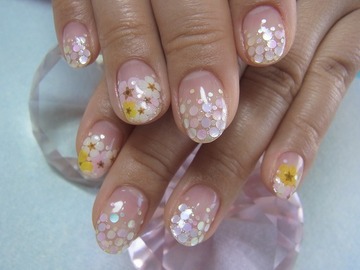 ホロ・押し花ネイル