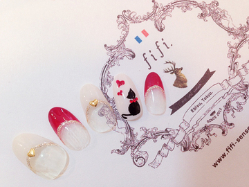 ガーリー　キャットネイル