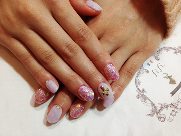 パープルタイダイネイル