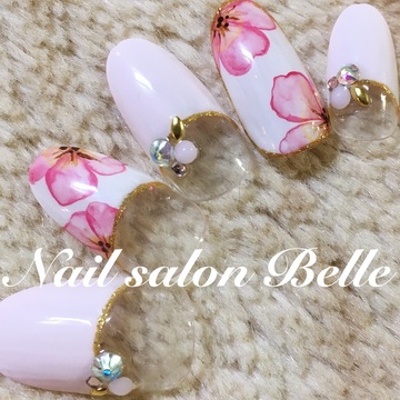 サンプル＊水彩桜ネイル¥7000