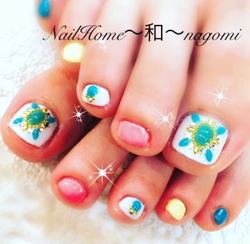 夏ネイル〜モロッコネイル