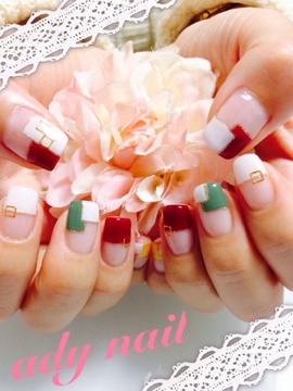 クリスマスカラーブロック