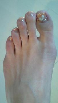 オレンジラメフレンチ＆3Ｄ