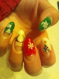 X'masカラフルネイル