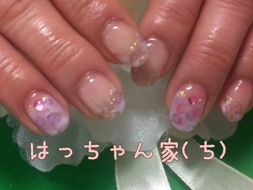 たらし込みネイル