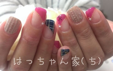 チェックとニット