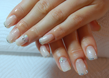 ホワイトグラデ＆ストーン