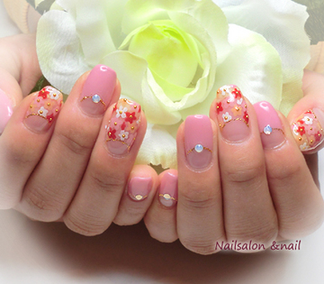 ハッピーカラフルなパステルピンク