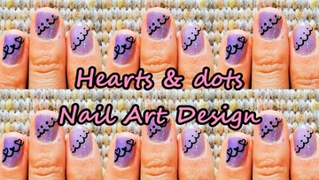 Hearts & Dots Nail Art Design