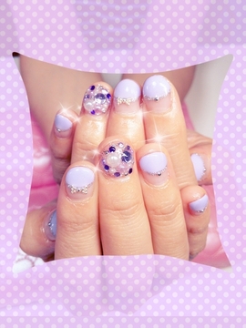 パープルビジュー☆ネイル