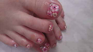 ピンクお花foot