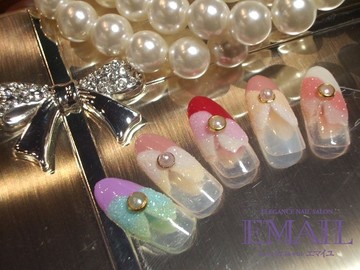 2月キャンペーンネイル『シュガーリボン』