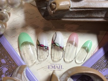 3月キャンペーンネイル『ふんわりプッチ風』