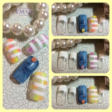 ボーダー×デニム