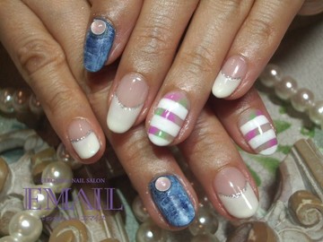 ボーダー×デニム