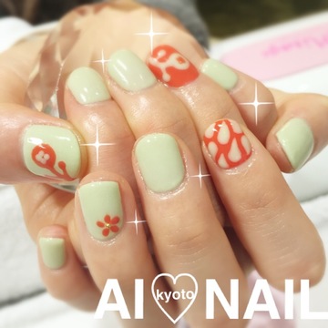 手書き北欧ネイル♡