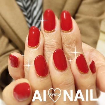 真紅♡先端ラメ