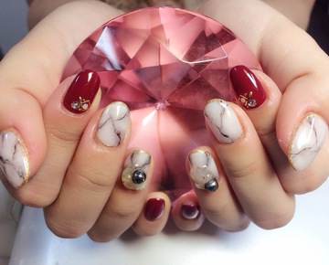 大理石ネイル(*^_^*)