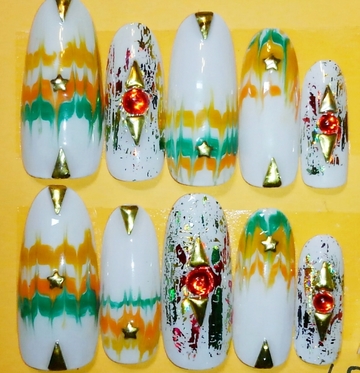エスニックホイルアートネイル
