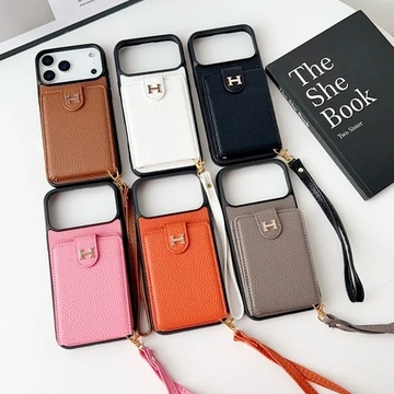 エルメス ピッコロレザー カード収納 ストラップ付き iPhon