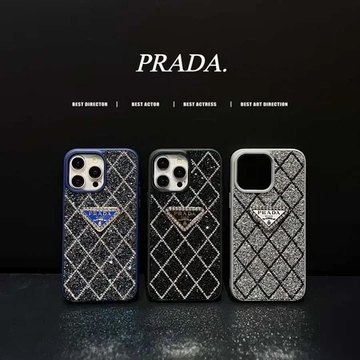 プラダiphone17/17proケース きらぎらし ダイヤ柄 