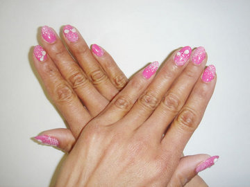 ☆ピンクレースアートNaiｌ☆