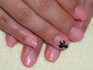 リボンのワンポイント☆ジェルグラデ